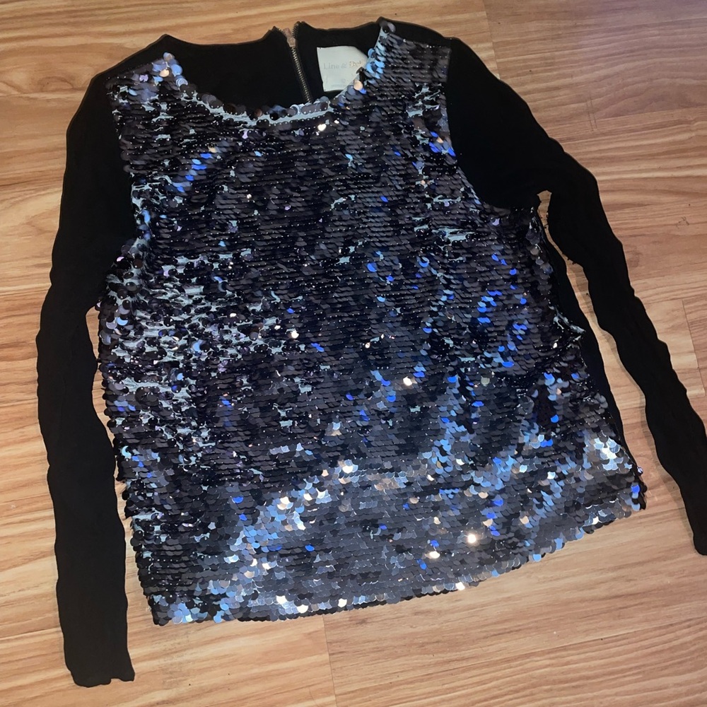 Sequin and sheer Women's Top. Line&Dot